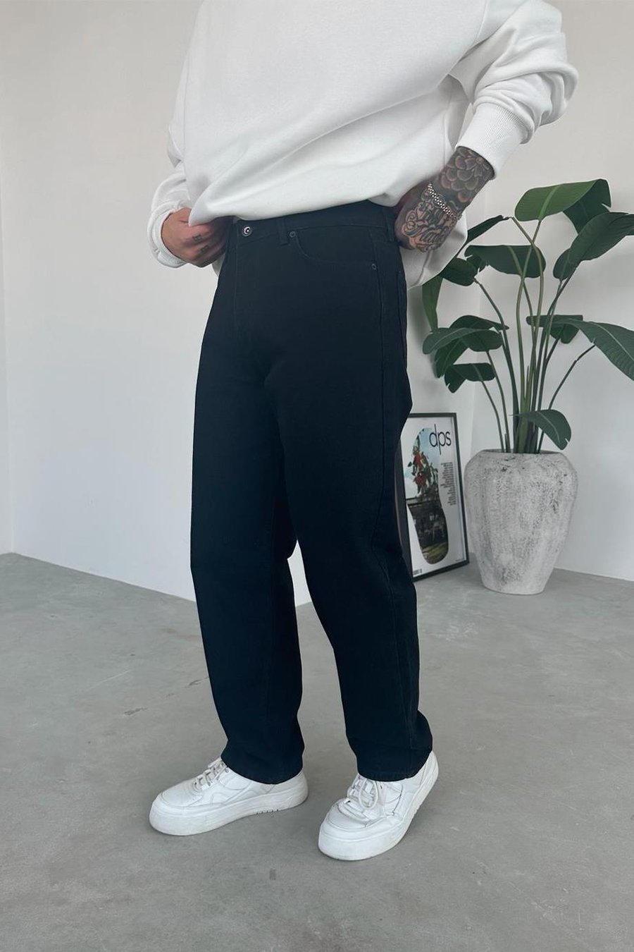Siyah Basic Regular Pantolon