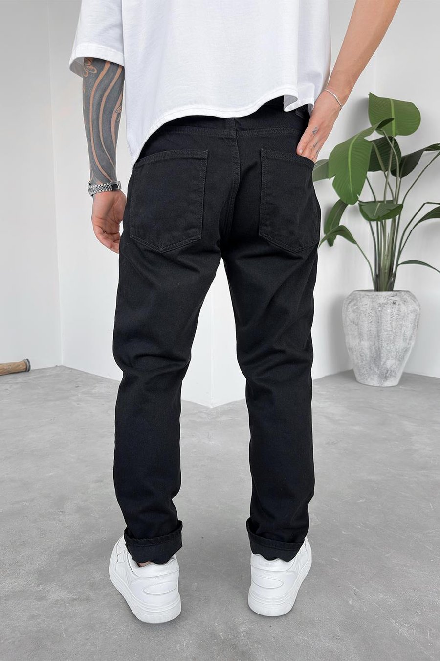 Siyah Basic Regular Pantolon