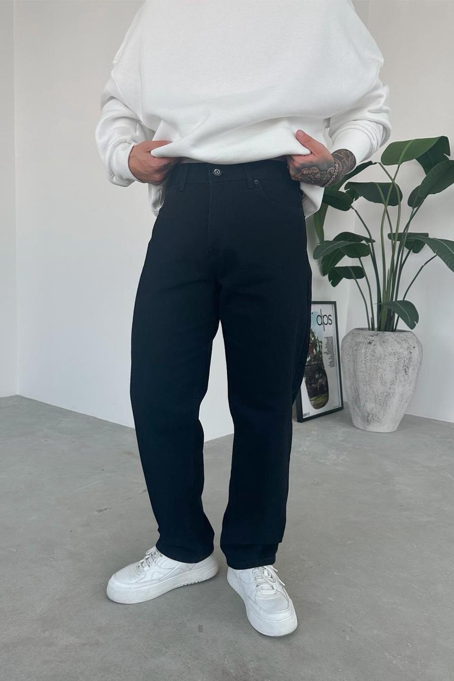 Siyah Basic Regular Pantolon