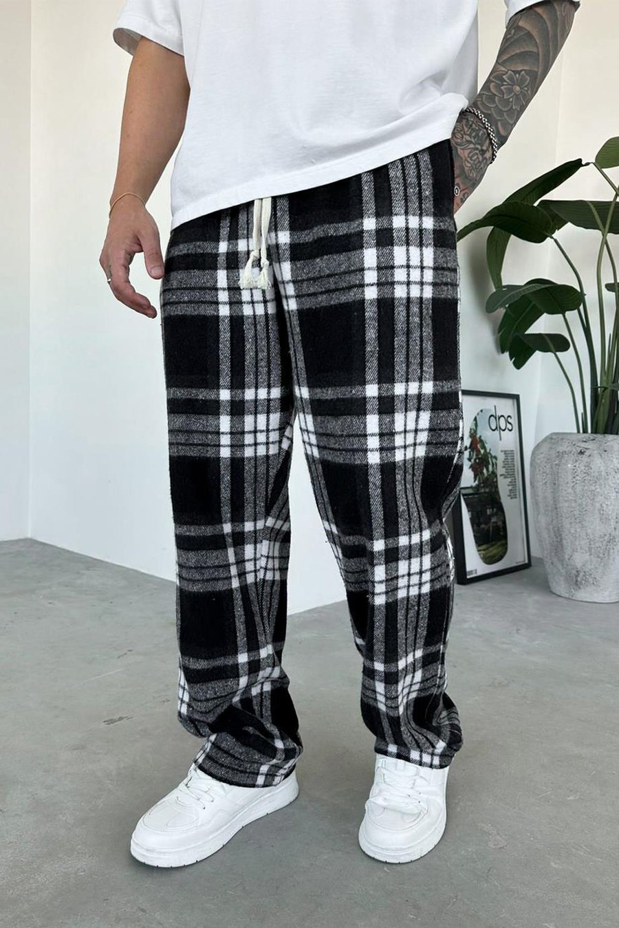 Siyah Beyaz Çizgili Unisex Relaxed Pijama