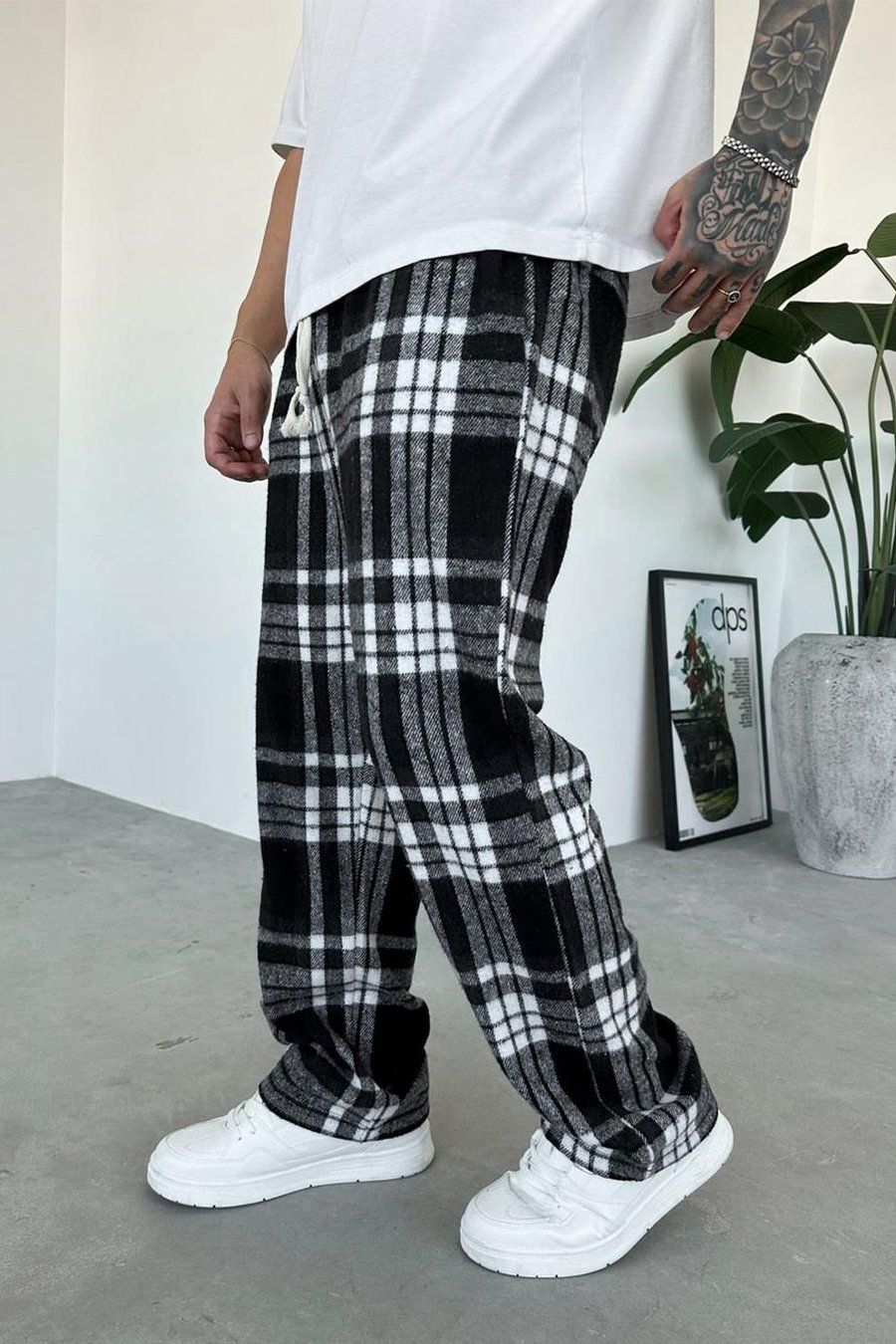 Siyah Beyaz Çizgili Unisex Relaxed Pijama
