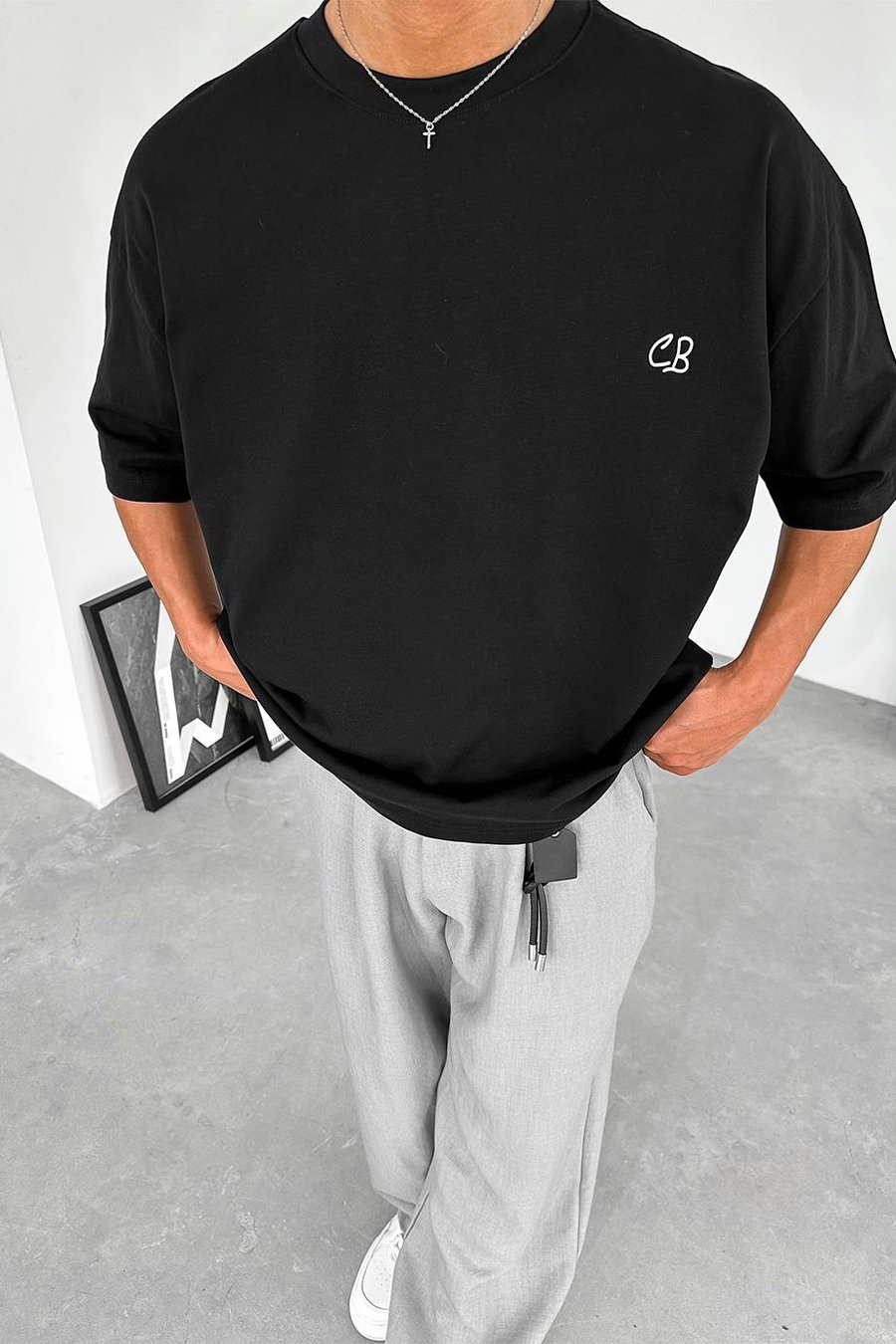 Siyah CB OUTPLENTY PREMİUM Oversize Tişört