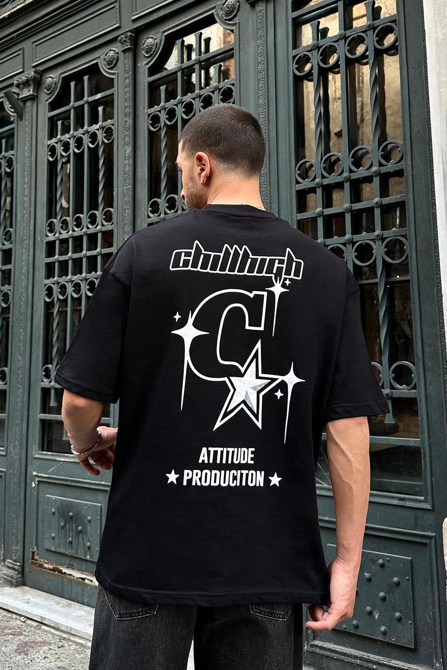 Siyah Chill High PM Oversize Tişört