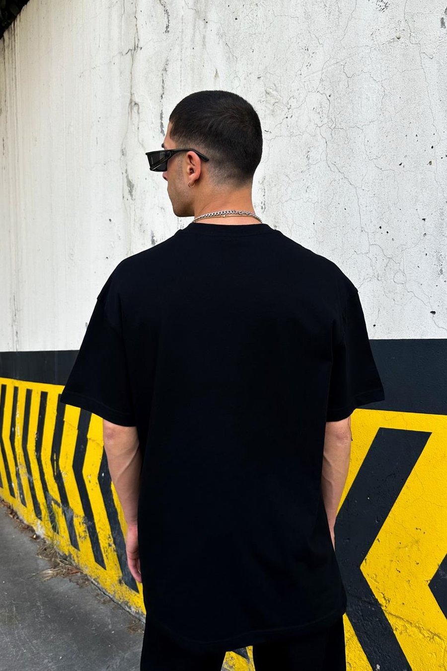Siyah Clover Oversize Tişört