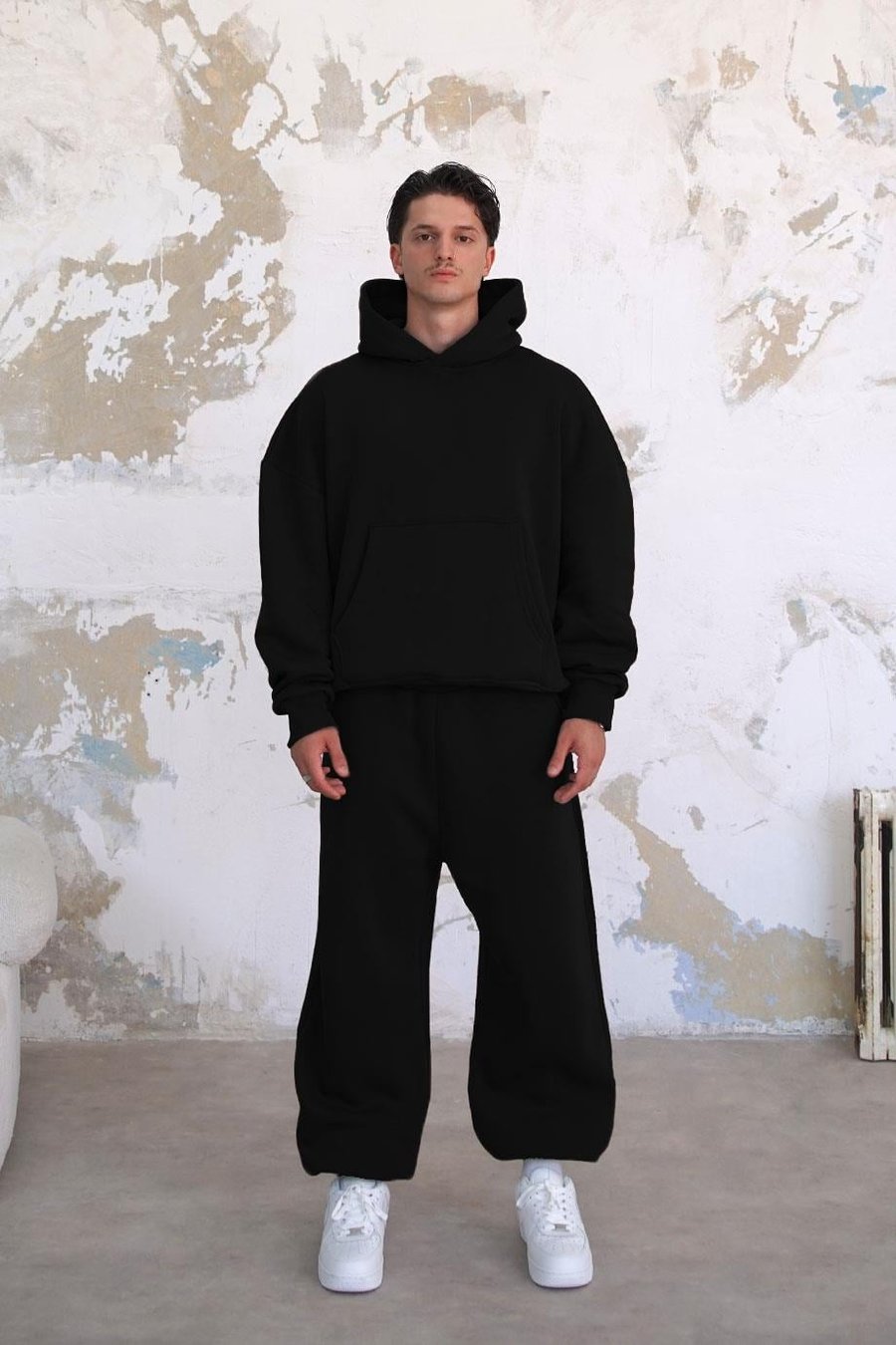 Siyah Cozy Basic Oversize Sweatshirt