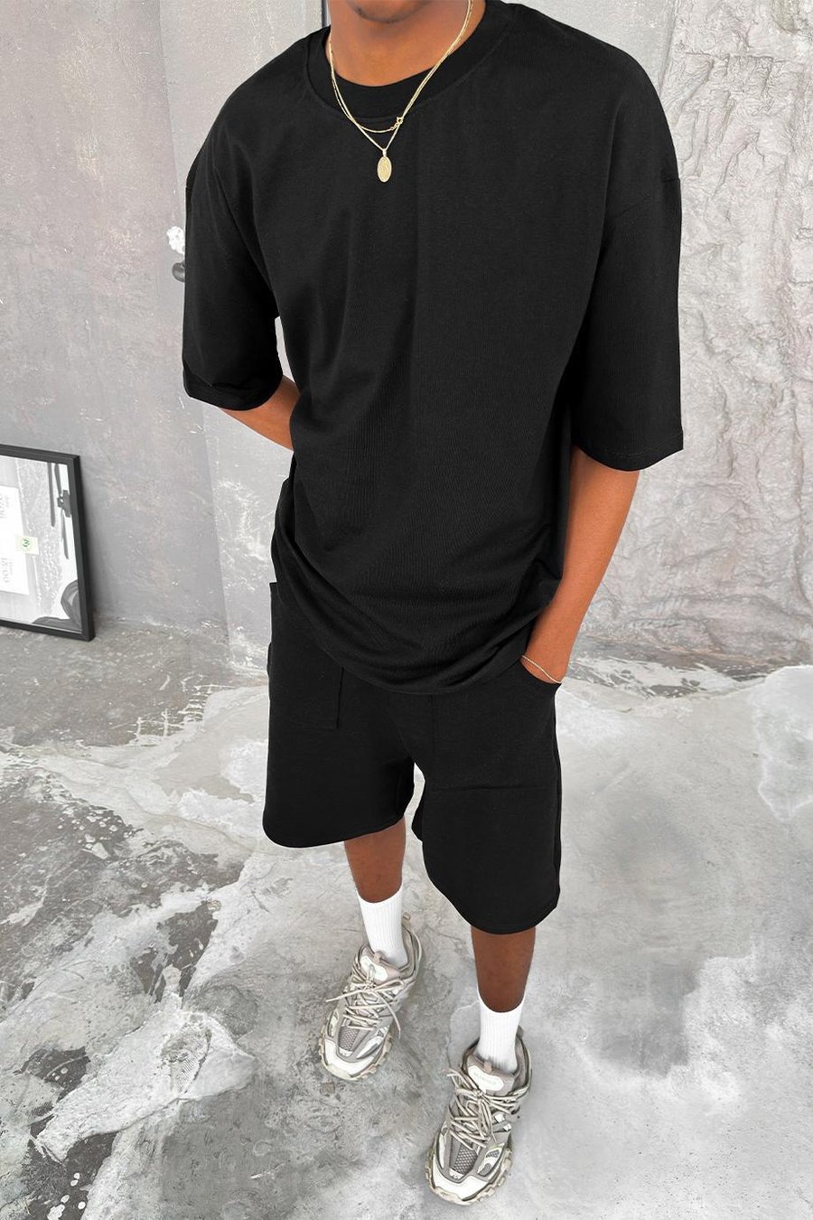 Siyah Cozy Basic Oversize Tişört