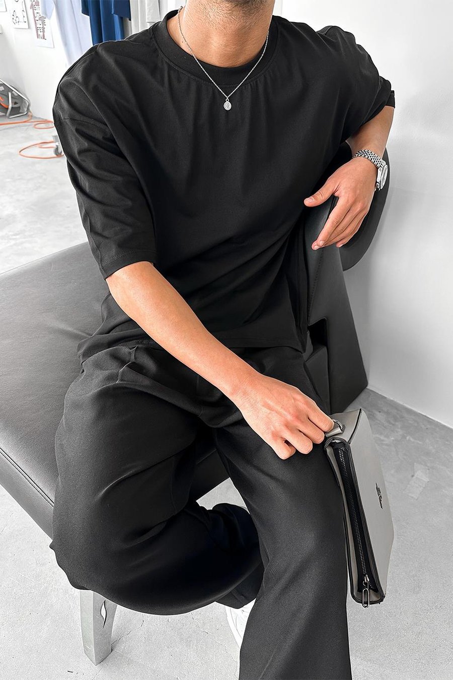 Siyah Cozy Basic Oversize Tişört