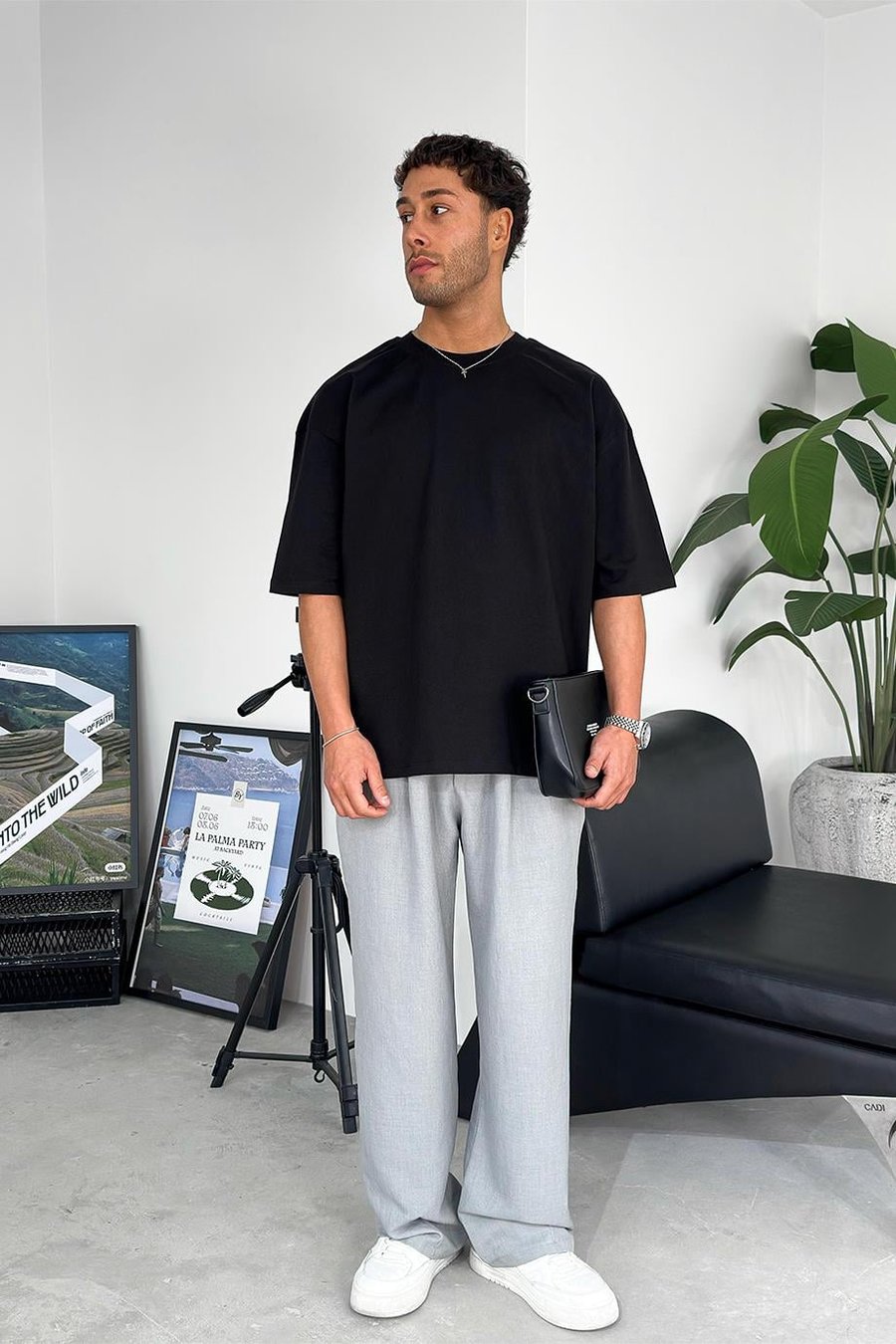 Siyah Cozy Basic Soft Oversize Tişört