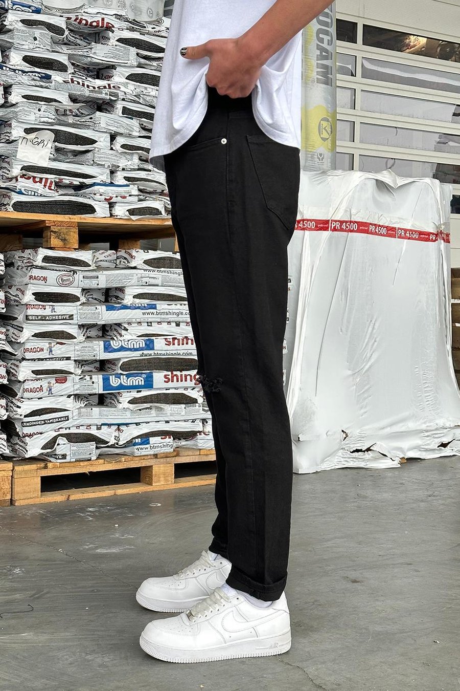 Siyah Dizi Yırtık 003 GD Regular Pantolon
