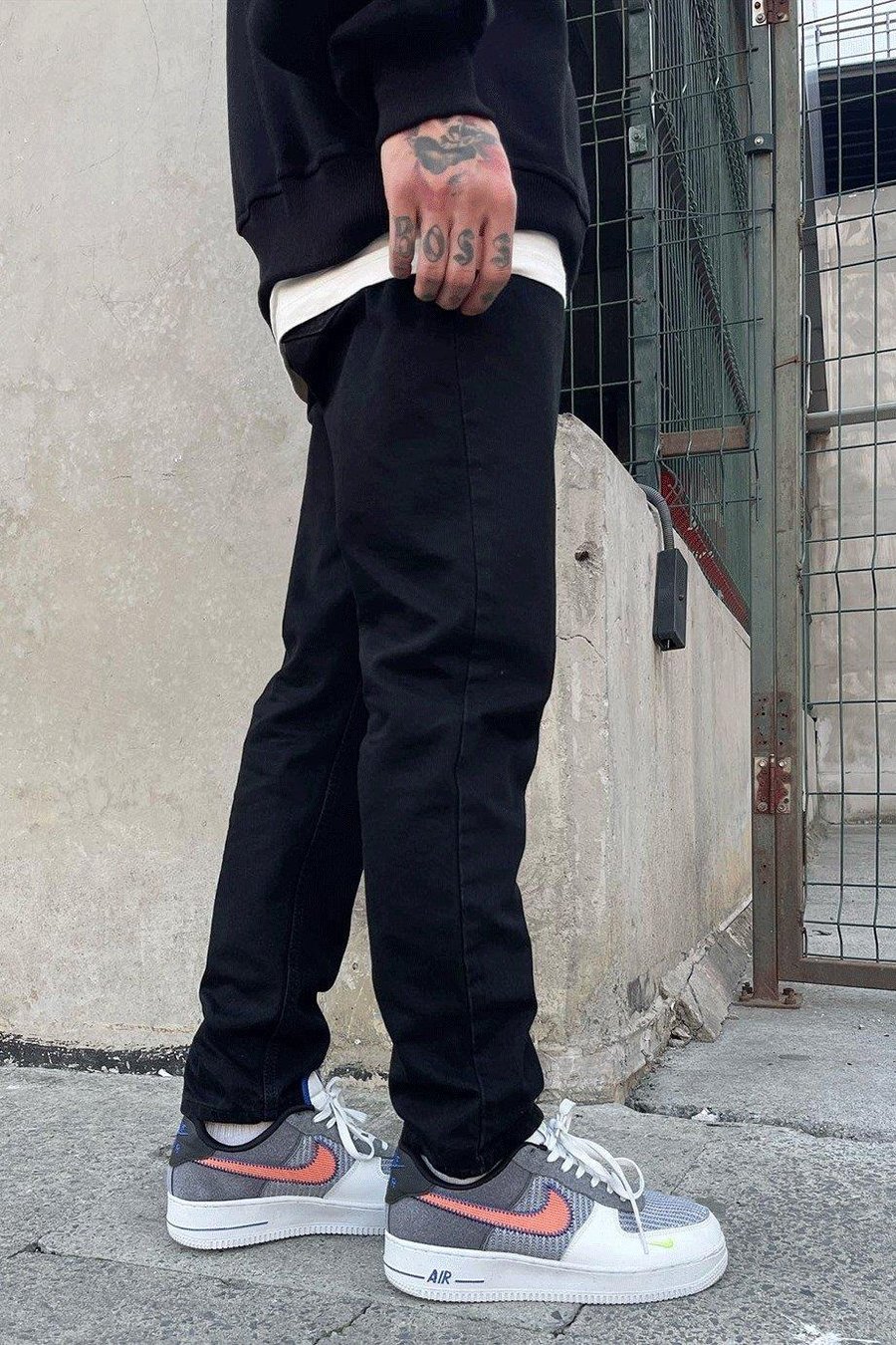 Siyah Dokulu Mavi D1508 Regular Fit Jean