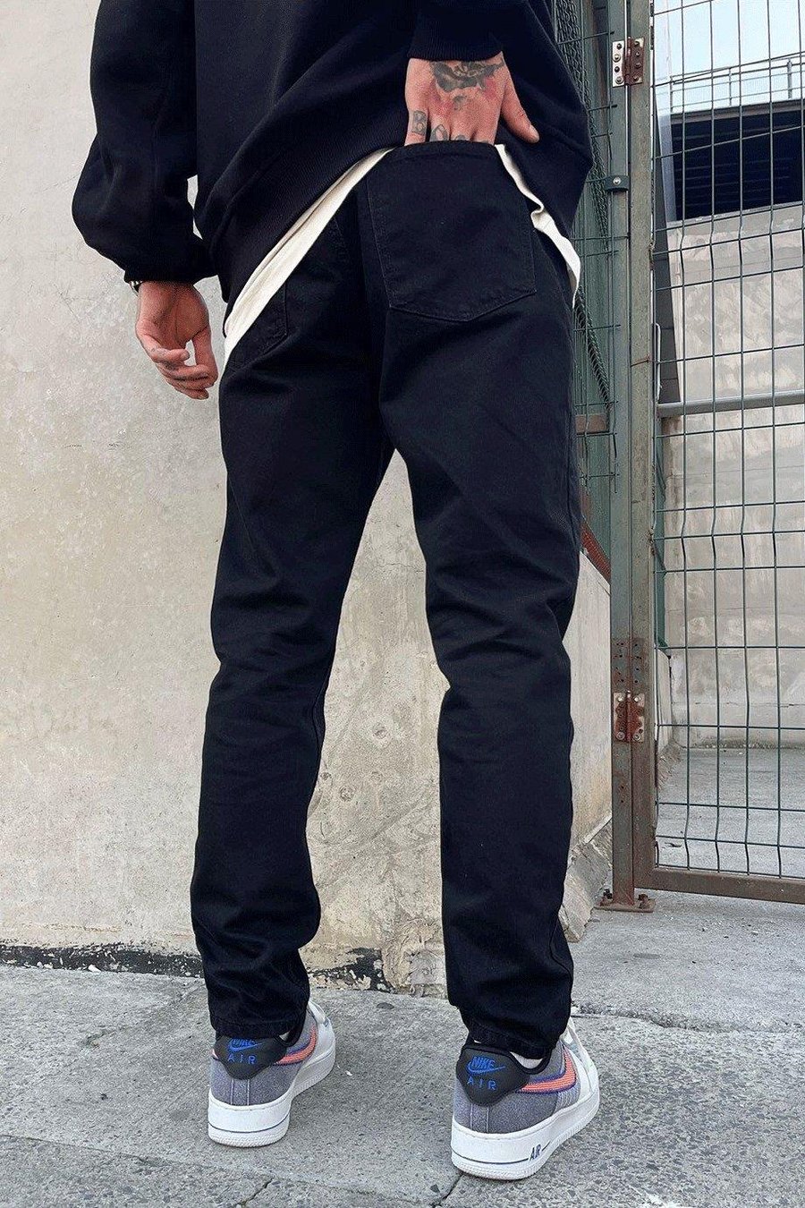 Siyah Dokulu Mavi D1508 Regular Fit Jean