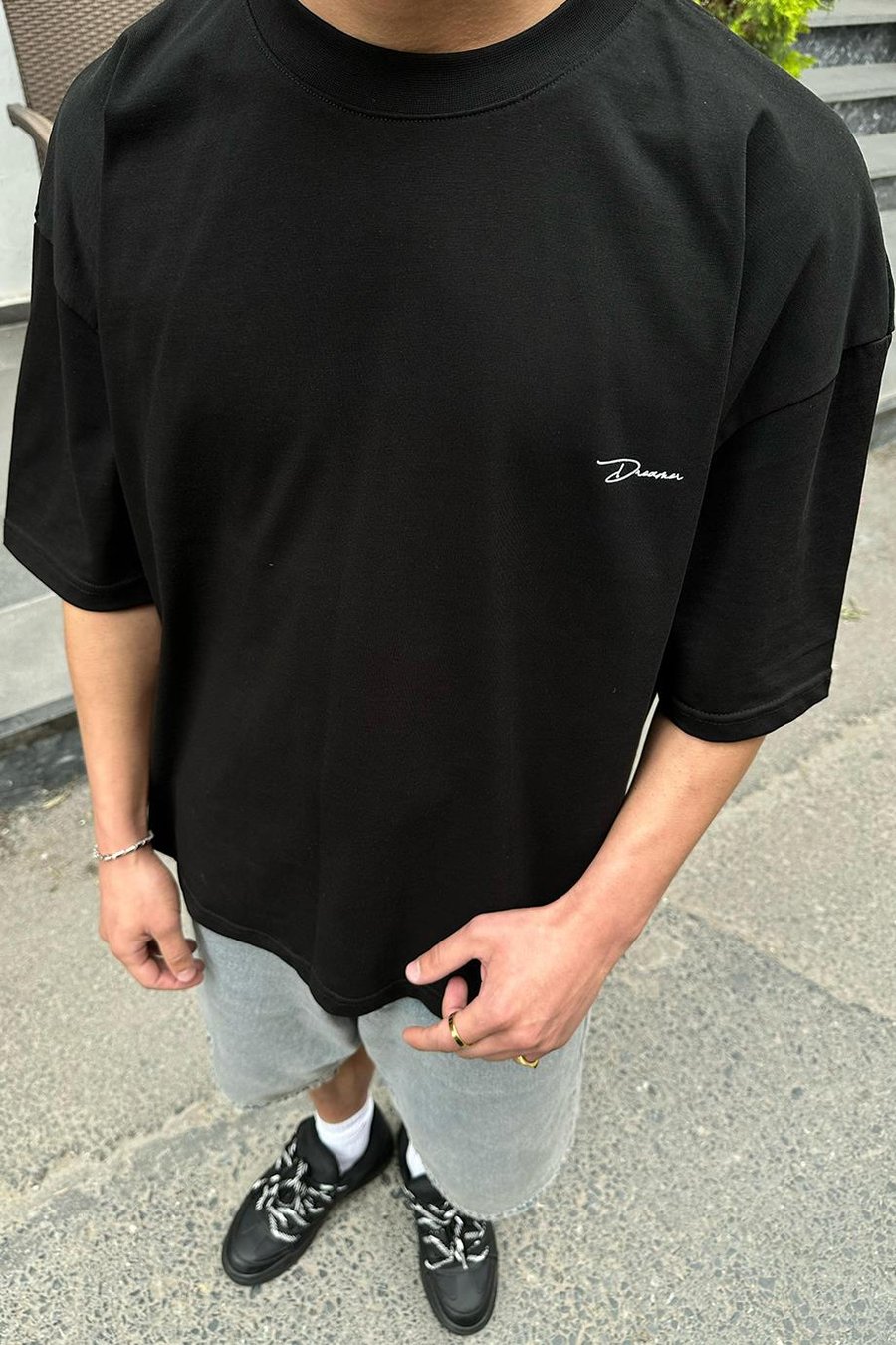 Siyah Dreamer OUTPLENTY PREMİUM Oversize Tişört