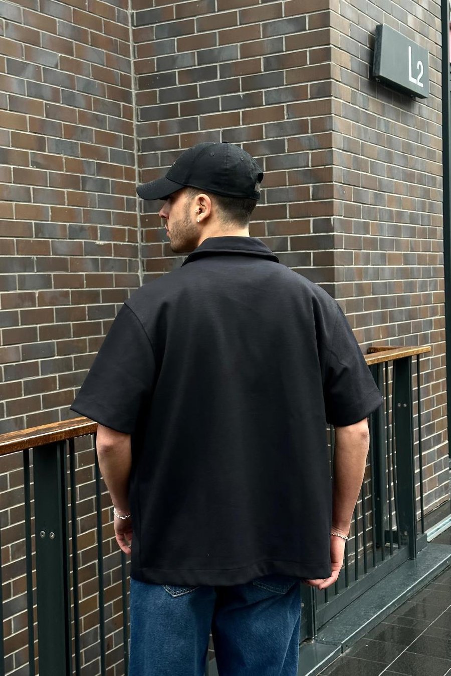 Siyah Fermuarlı B2 PM Oversize Gömlek
