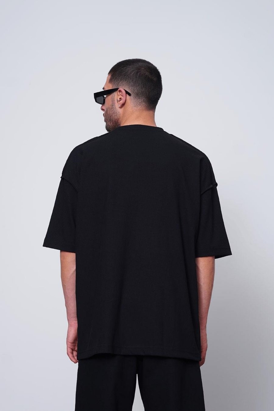 Siyah Fitilli Another Level MH Oversize Tişört