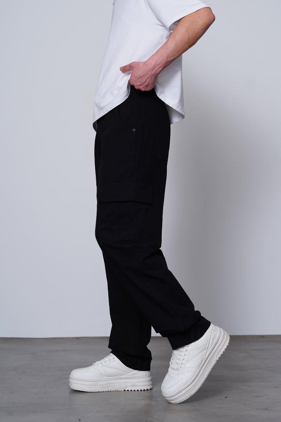 Siyah Kargo Cepli V7 DL Baggy Pantolon