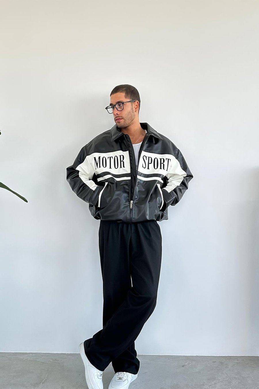 Siyah Motorsport Bomber Yarışçı Ceket
