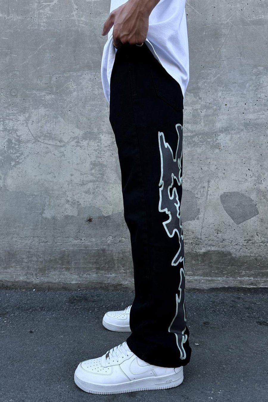 Siyah Neon Chaos Night Baggy Pantolon