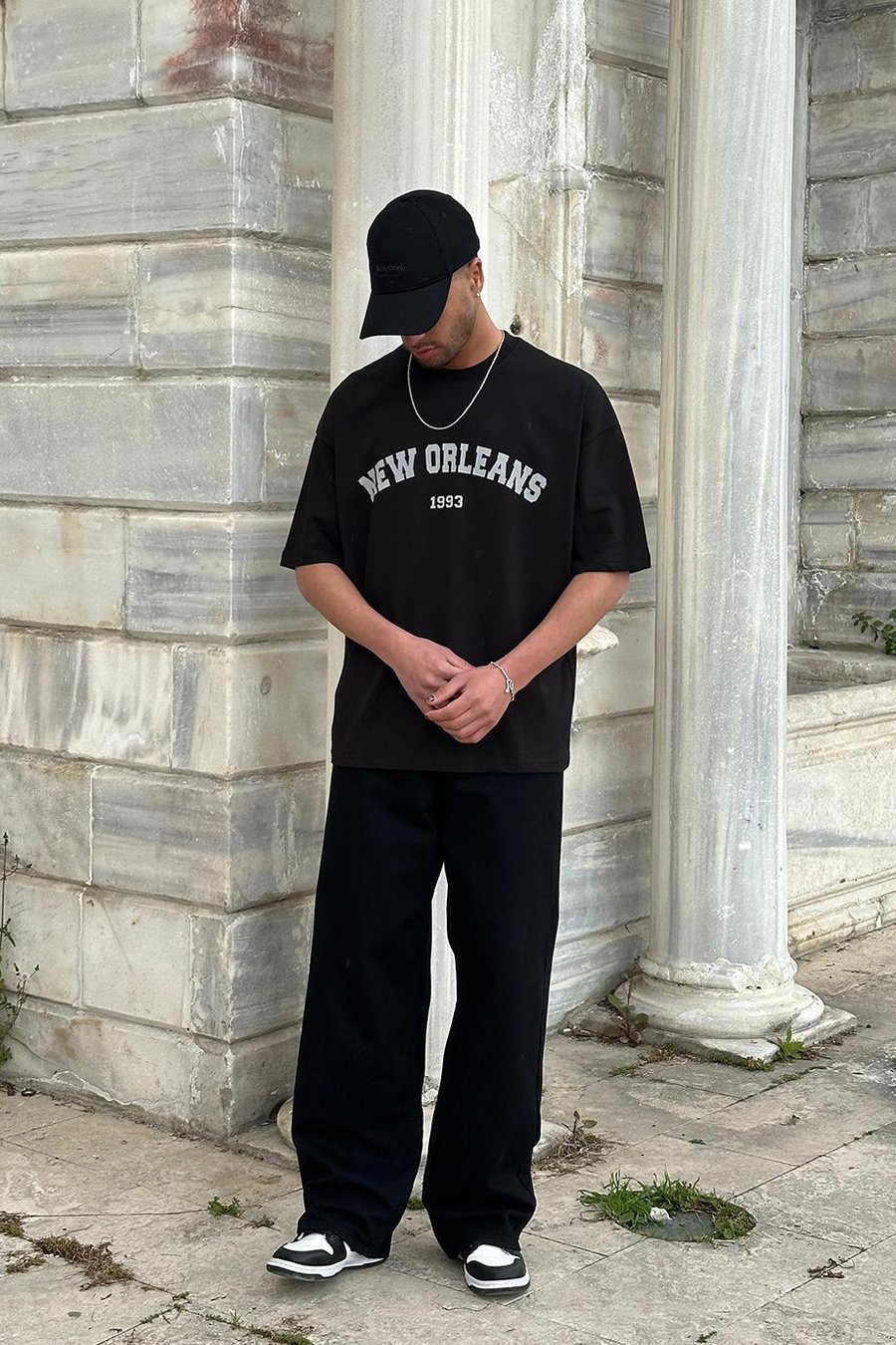 Siyah New Orleans 01 PM Oversize Tişört