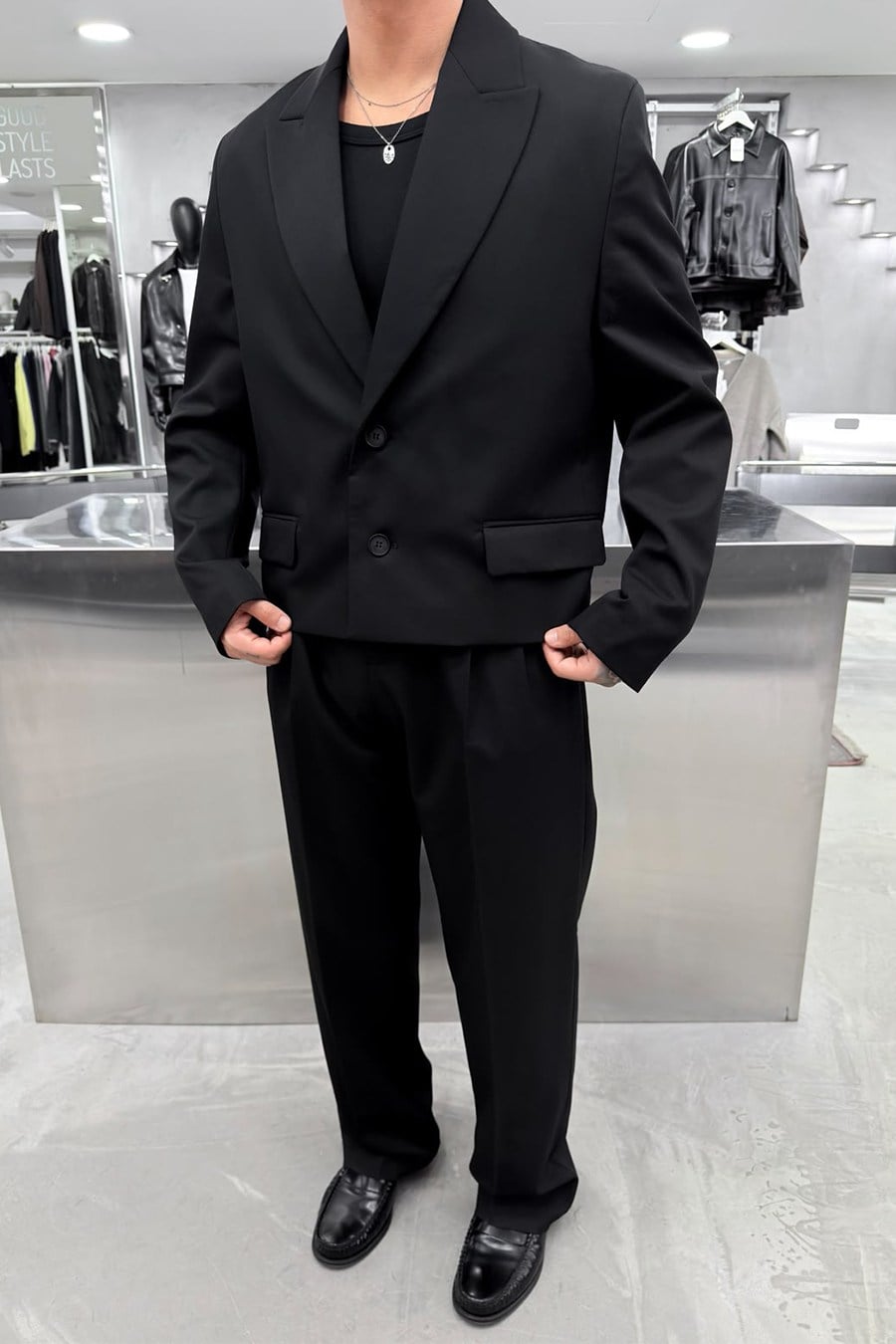 Siyah Premium Basic Boxy Fit Takım Elbise