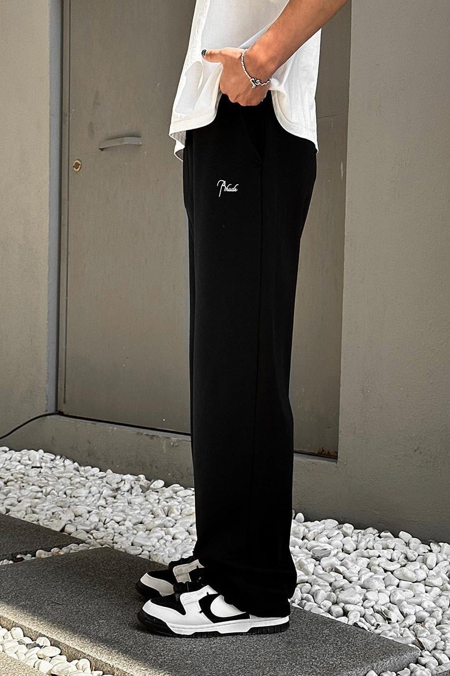 Siyah Rhude OUTPLENTY PREMİUM Paçası Ayarlanabilir Baggy Eşofman
