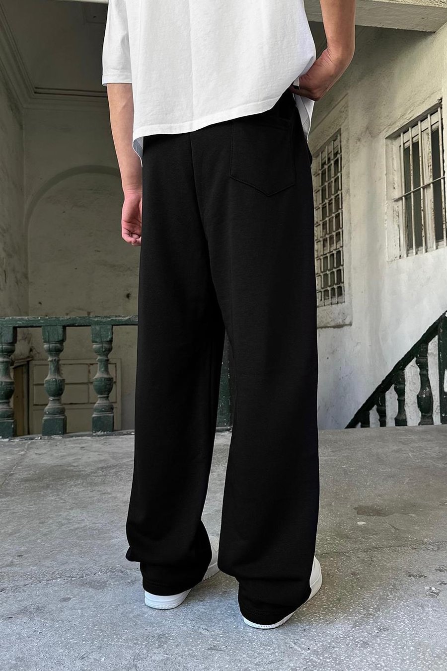 Siyah Saint OUTPLENTY PREMİUM Paçası Ayarlanabilir Baggy Eşofman