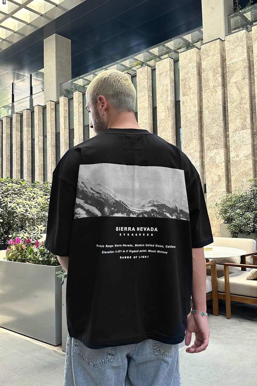Siyah Sierra Nevada OUTPLENTY PREMİUM Oversize Tişört