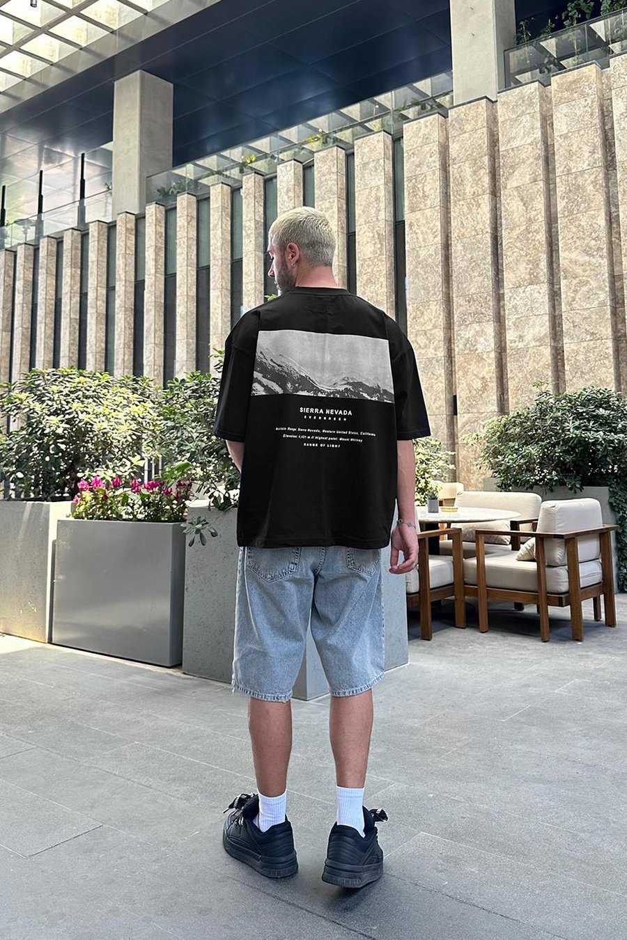 Siyah Sierra Nevada OUTPLENTY PREMİUM Oversize Tişört