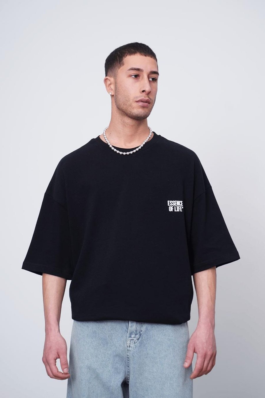 Siyah Siyah Etnik Of Life EE Oversize Tişört
