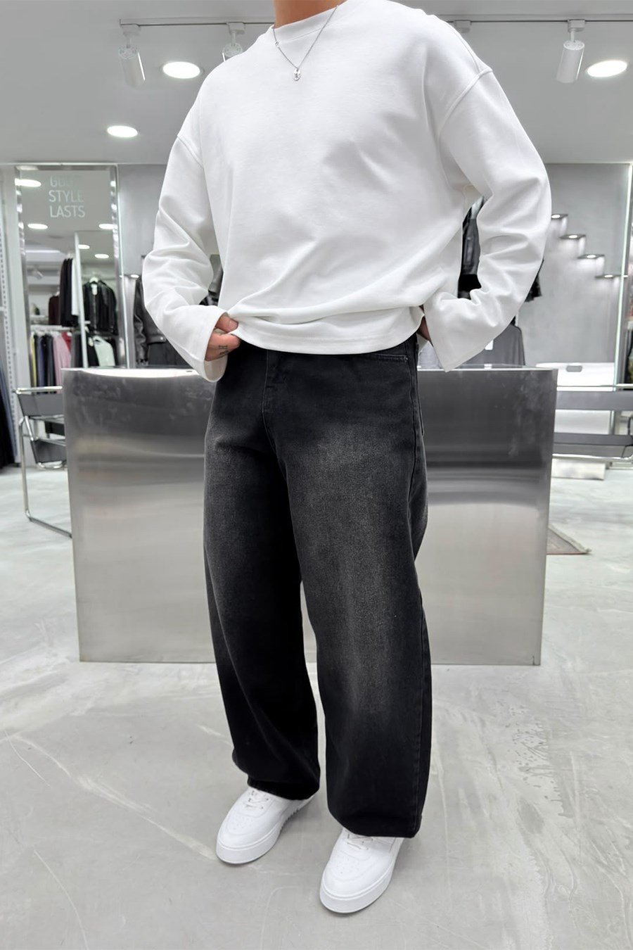 Siyah Soft Degrade Premium Süper Baggy Pantolon