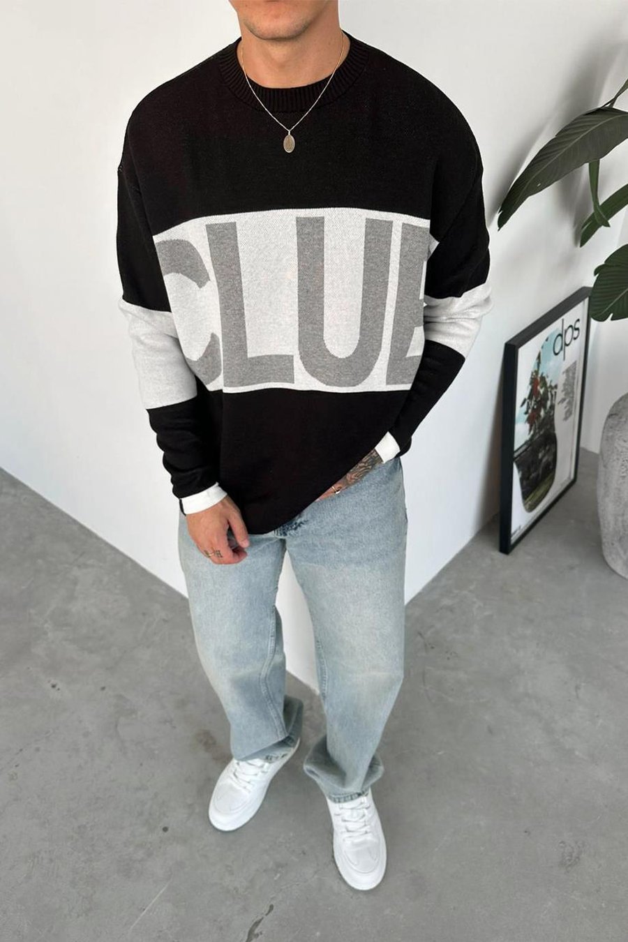 Siyah Studios Club Oversize Triko Kazak