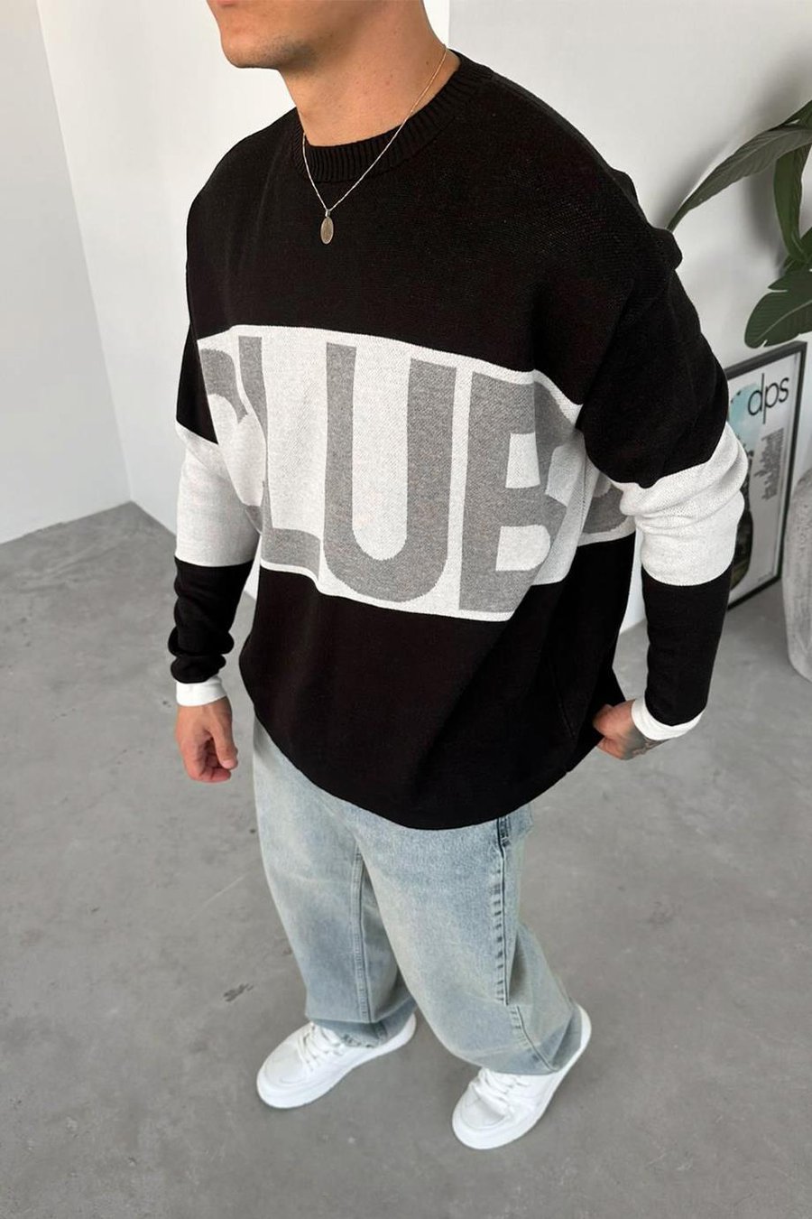 Siyah Studios Club Oversize Triko Kazak