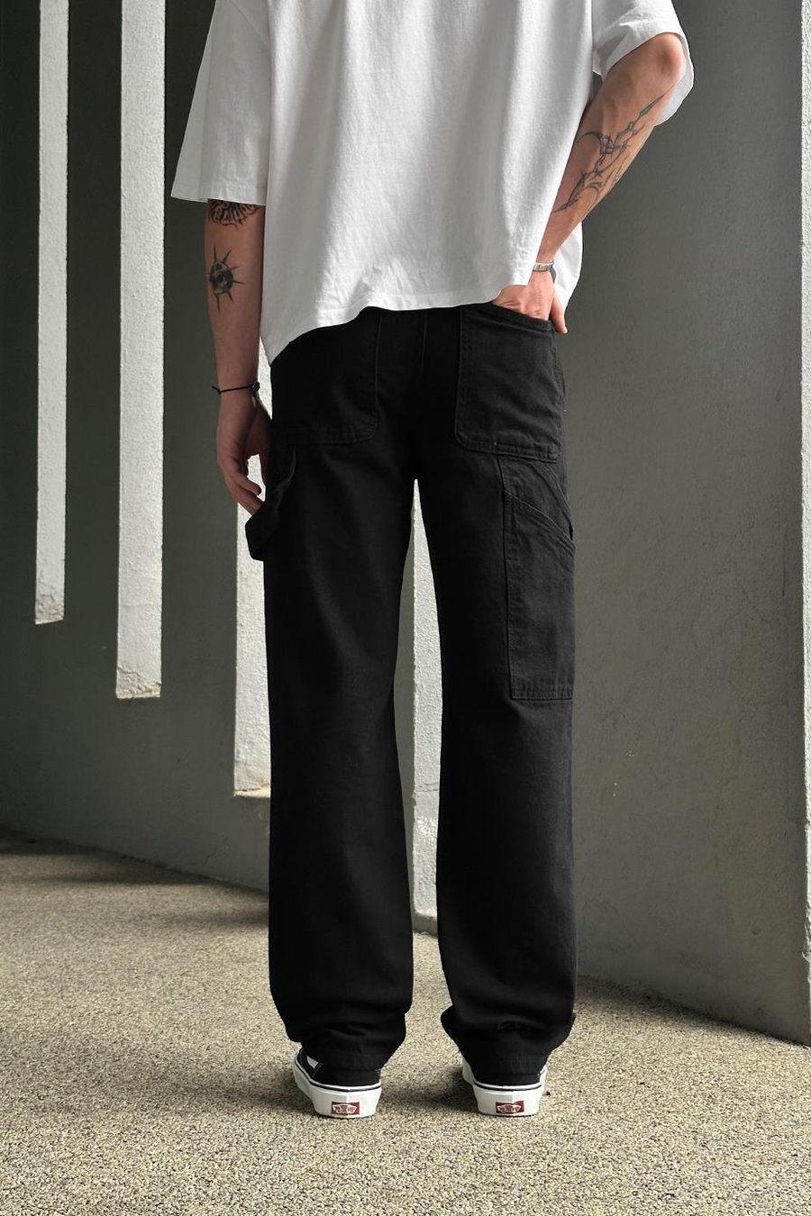 Siyah Tasarım Cepli R3 DL Baggy Pantolon