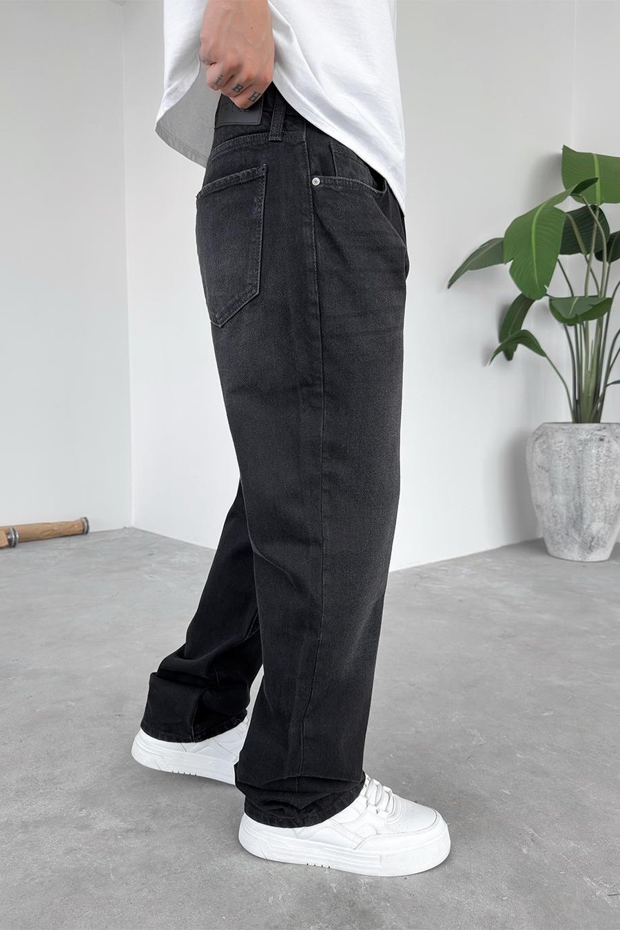 Soft Füme Basic Baggy Pantolon