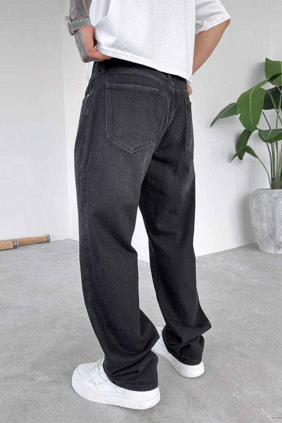Soft Füme Basic Baggy Pantolon