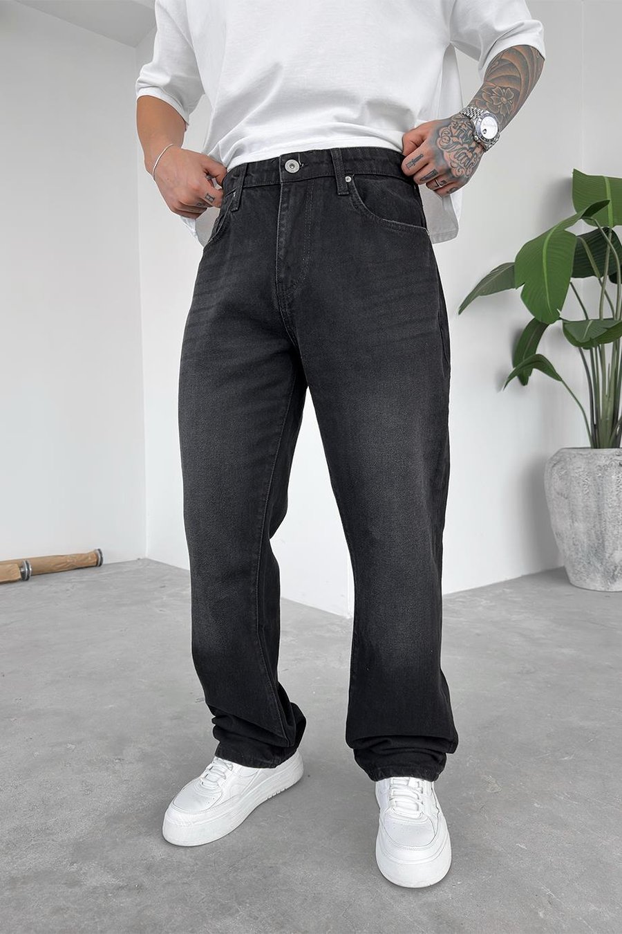 Soft Füme Basic Baggy Pantolon