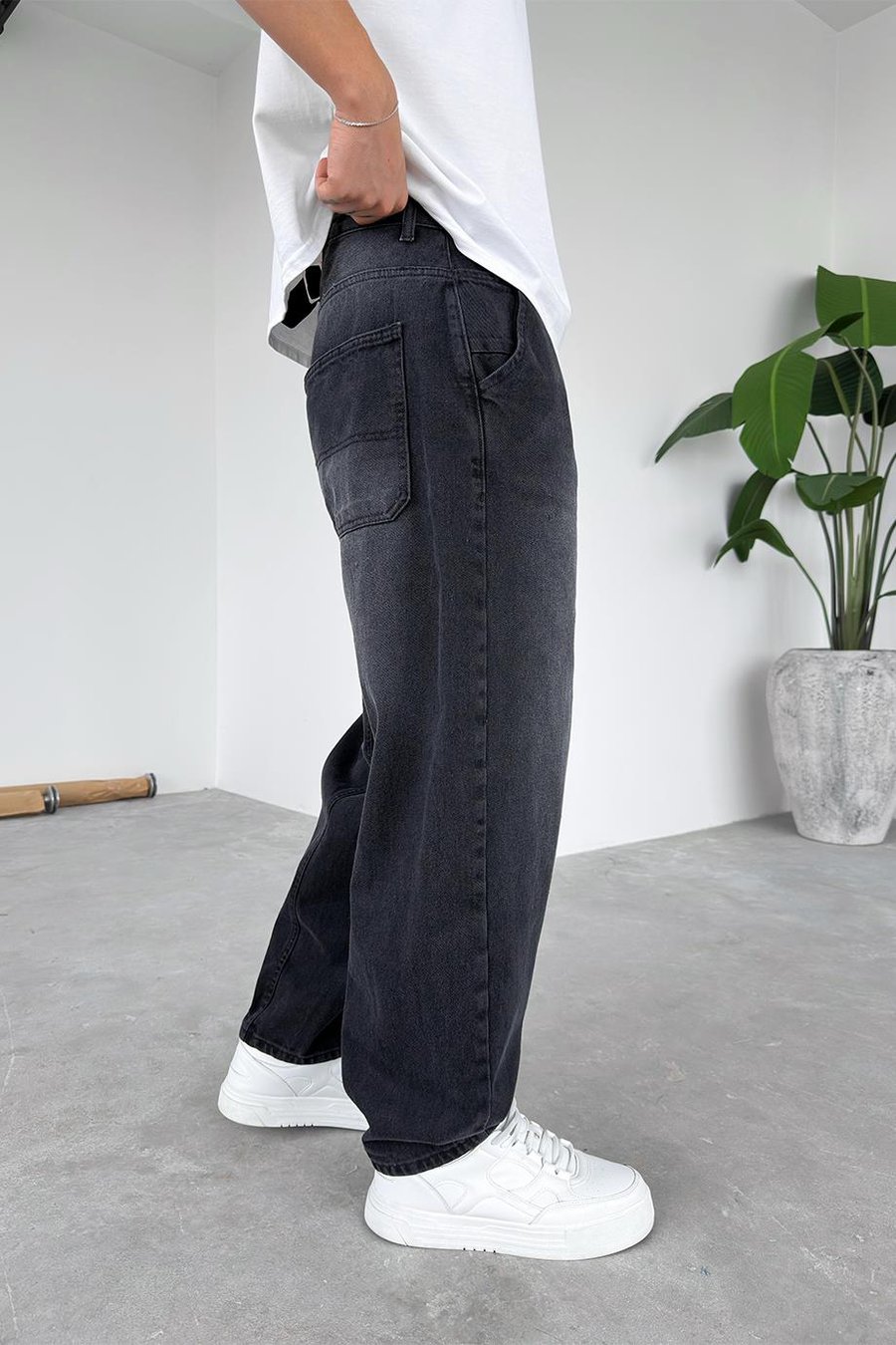 Soft Füme Kemer Detay Baloon Fit Pantolon