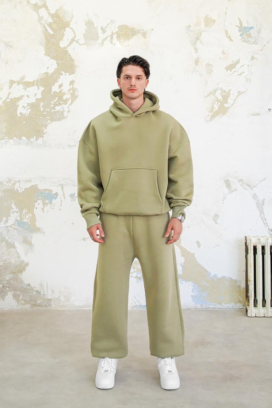 Soft Yeşil Cozy Basic Oversize Sweatshirt