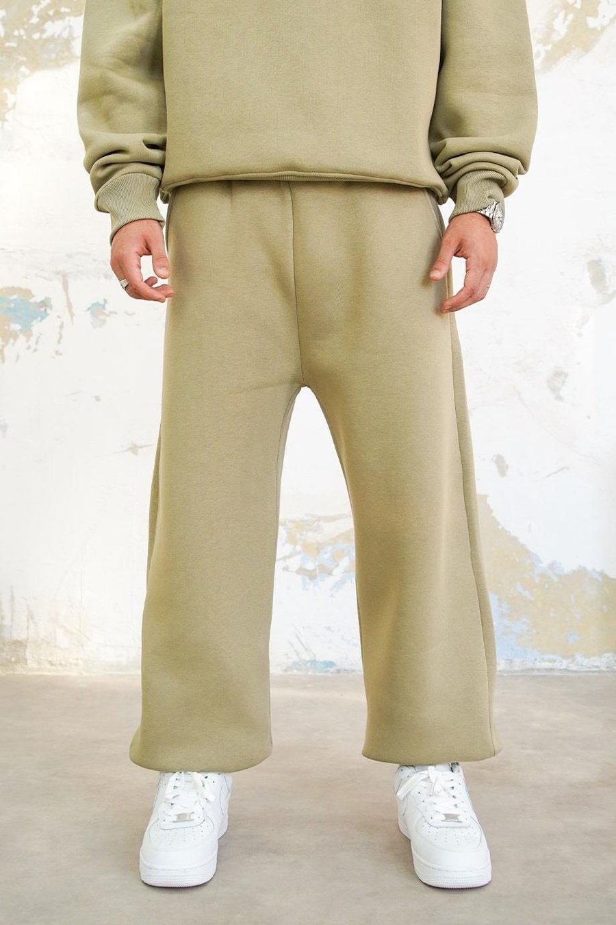 Soft Yeşil Cozy Basic Paça Stoperli Baggy Eşofman