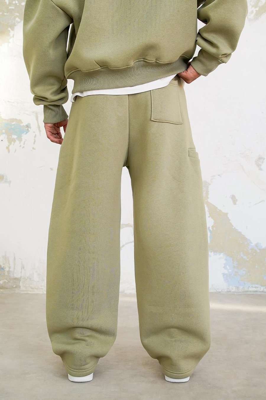 Soft Yeşil Cozy Basic Pileli Baggy Eşofman