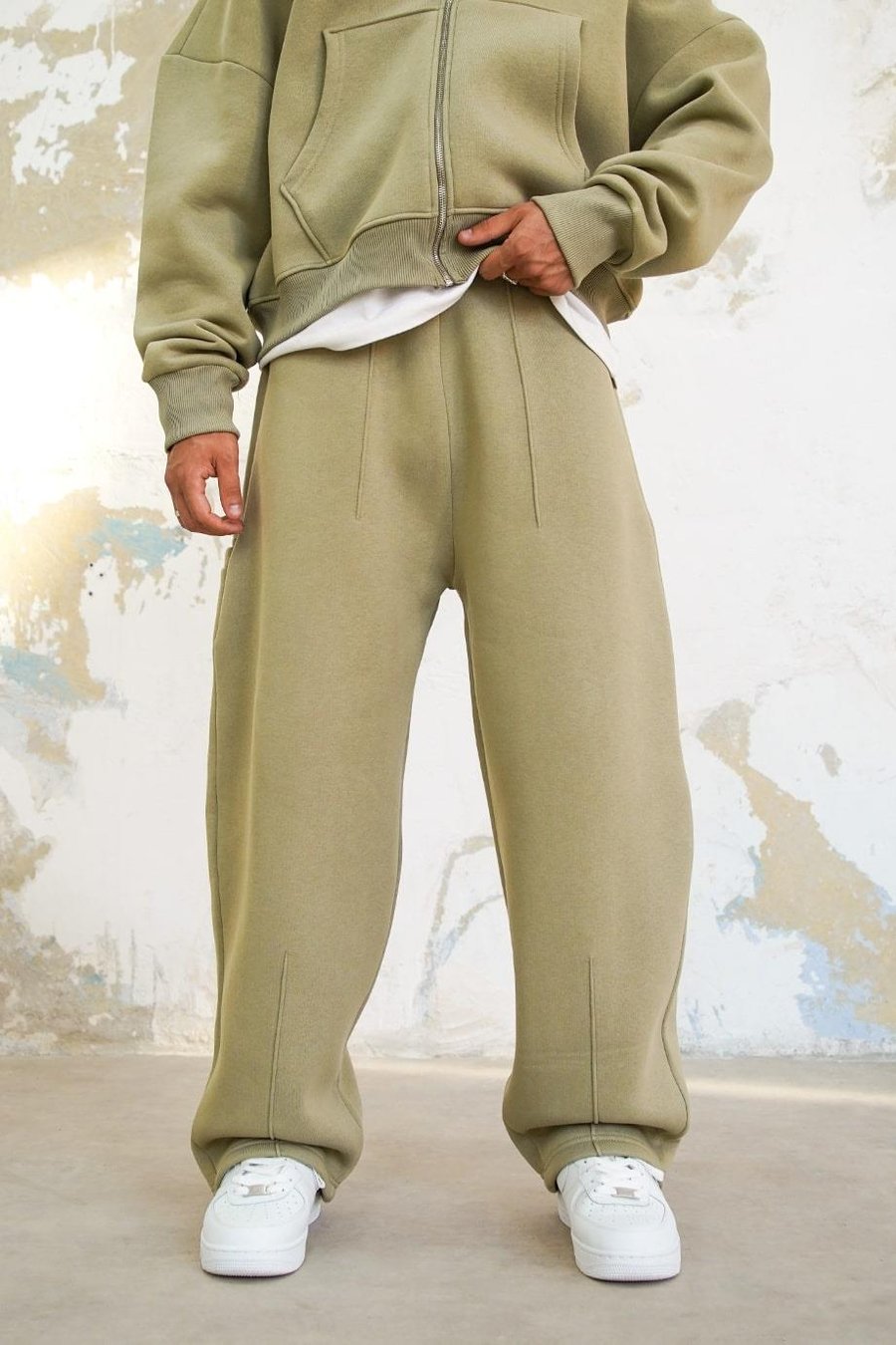 Soft Yeşil Cozy Basic Pileli Baggy Eşofman