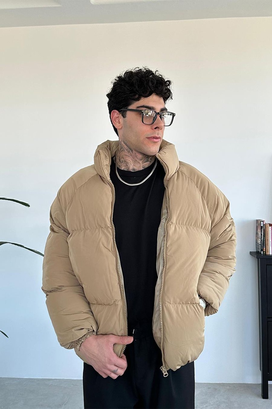Taba Oversize Puffer Şişme Mont