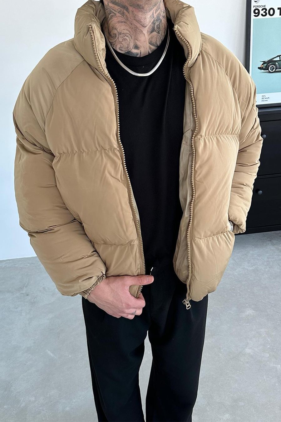 Taba Oversize Puffer Şişme Mont