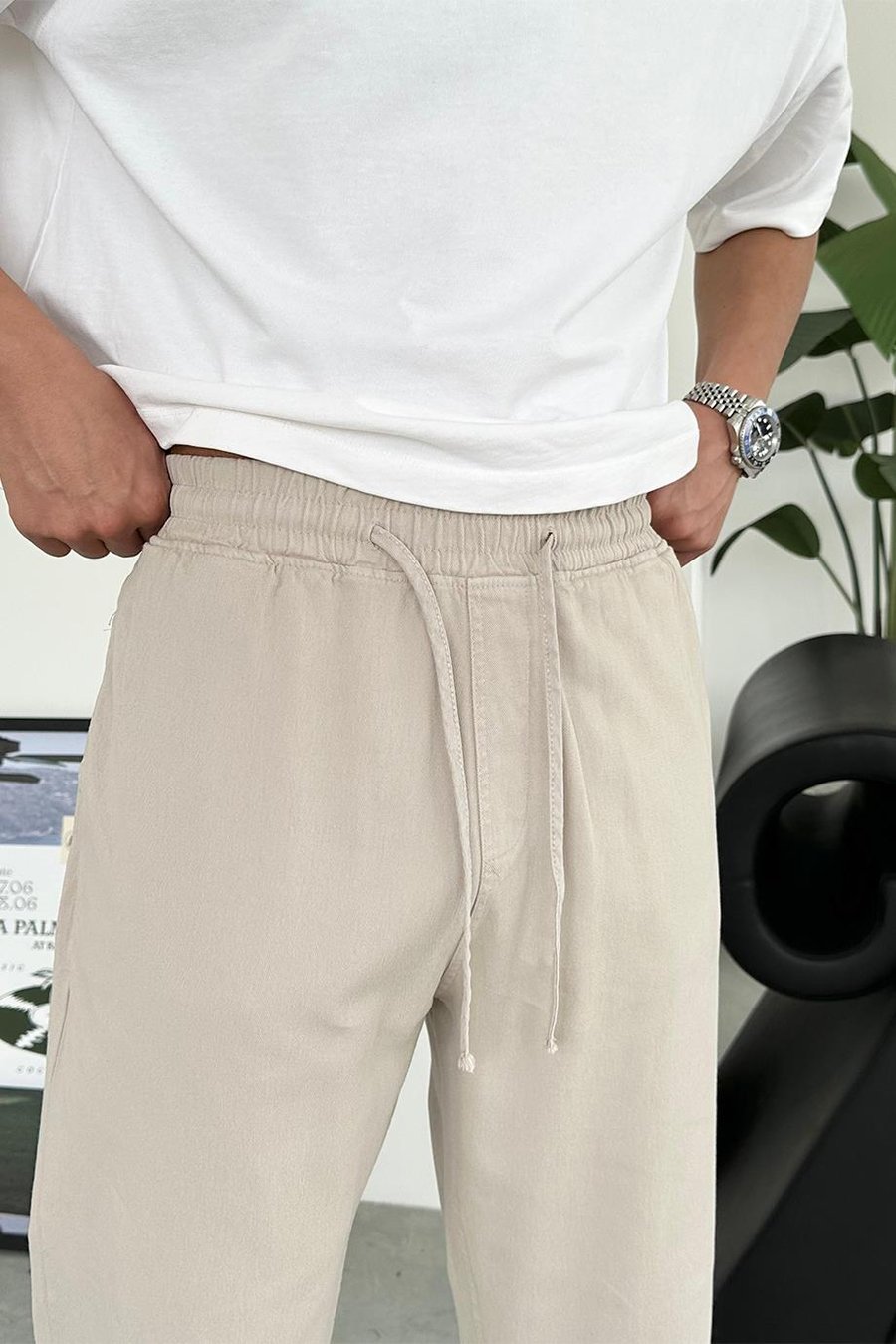 Taş Basic Gabardin Beli Lastikli Pantolon