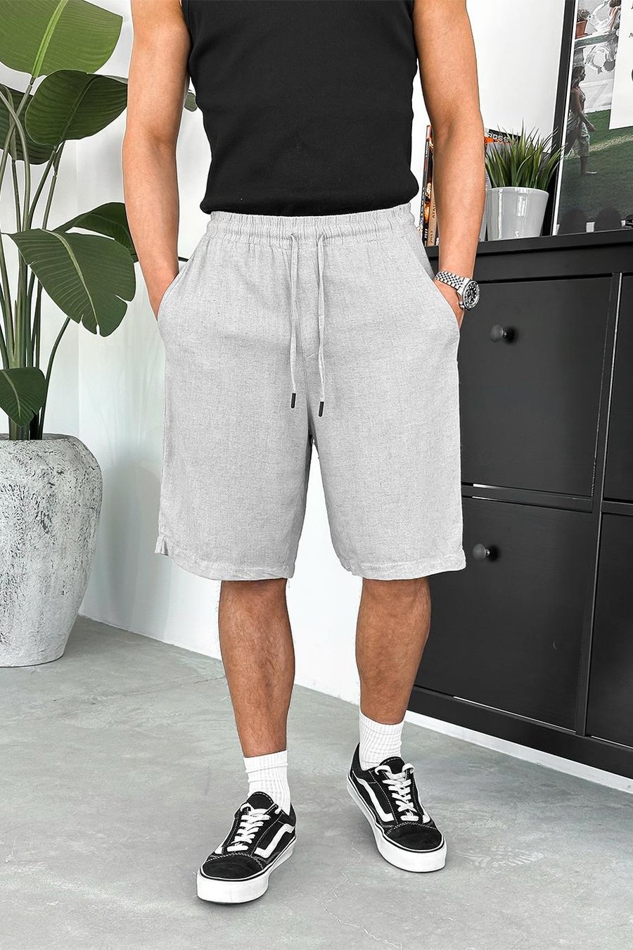 Taş Basic Keten K1 Relaxed Fit Şort