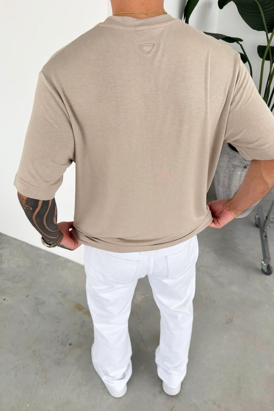 Taş Basic Soft Likralı Relaxed Triko Tişört
