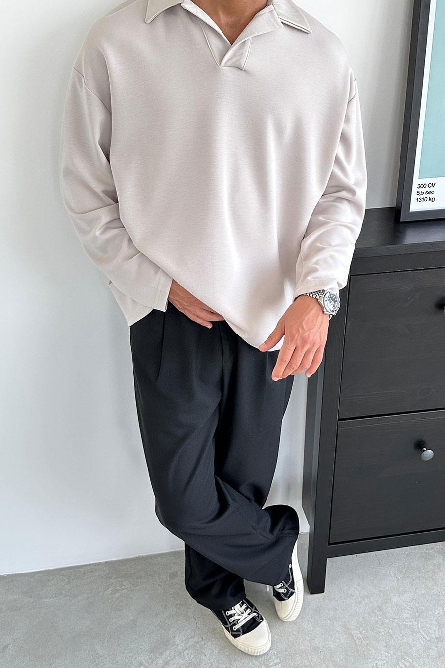 Taş Basic Uzun Kollu Polo Yaka Tişört
