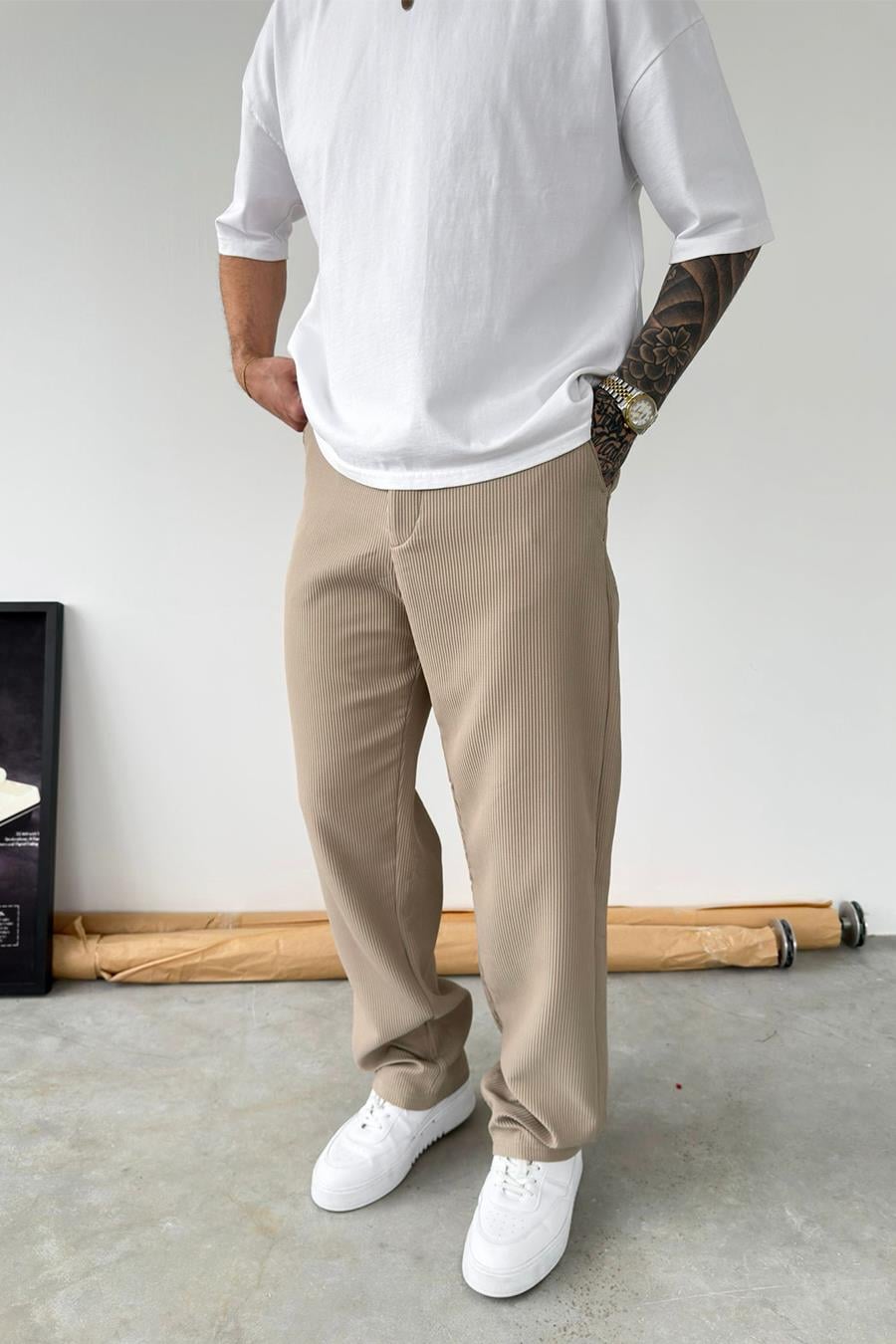 Taş Fitilli Baggy Pantolon