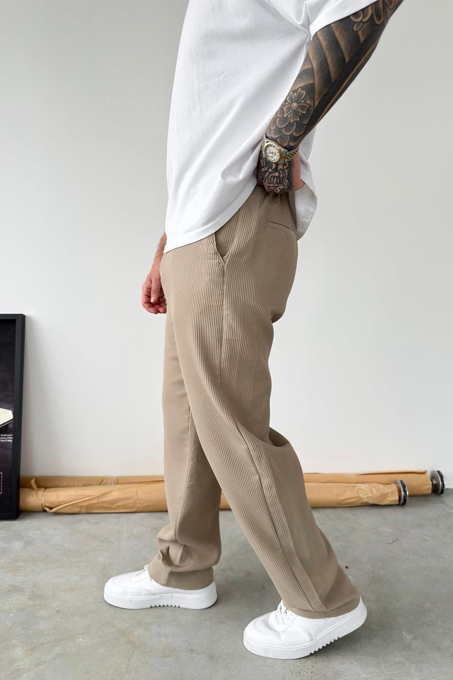 Taş Fitilli Baggy Pantolon