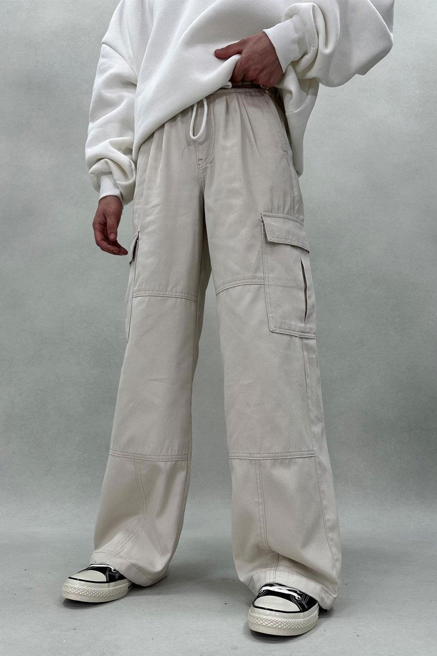 Taş Kargo Cep Beli Lastikli GD Ayarlanabilir Paça Baggy Pantolon