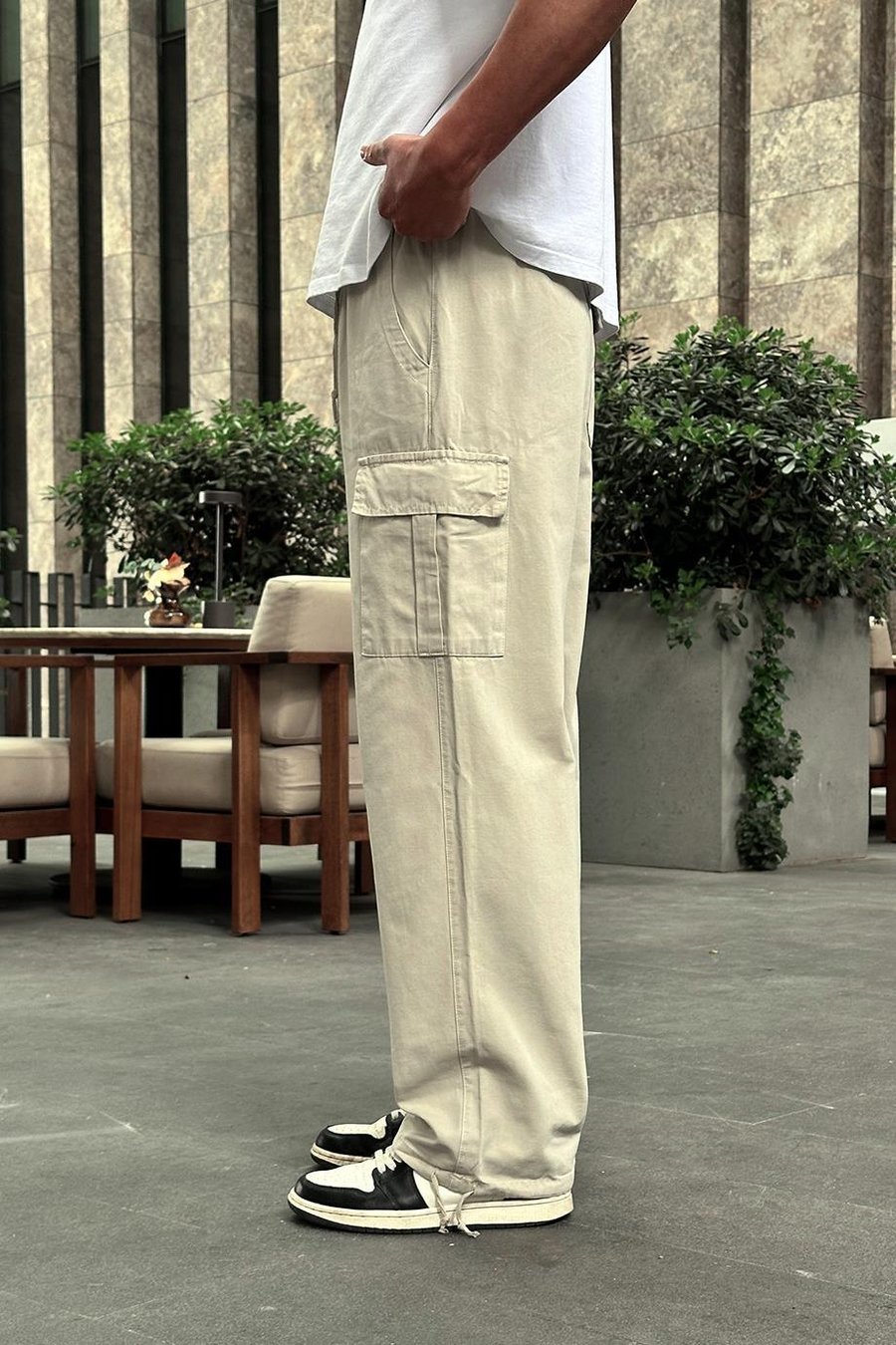 Taş Kargo Cepli Bel İp Detaylı R2 DL Paçası Ayarlanabilir Baggy Pantolon
